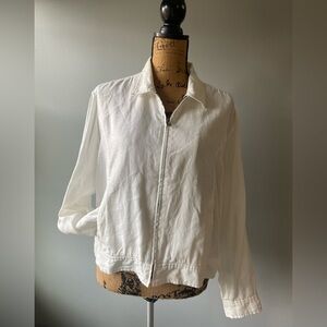Jones New York Sport Sz L White Linen Jacket